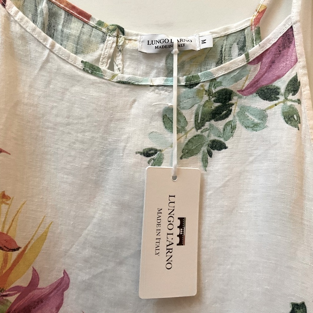 Lungo L’Arno 100% Italian Linen Sun Dress NWT - Picture 3 of 5